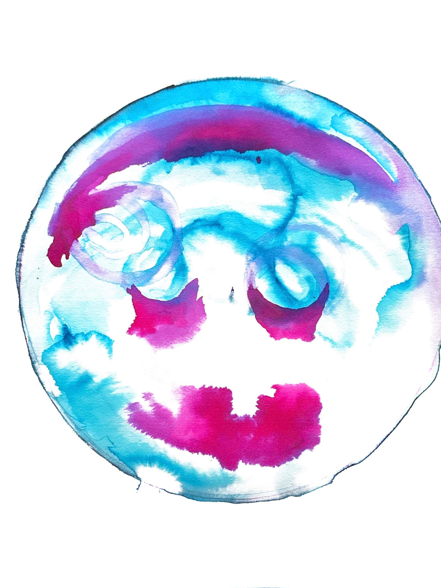 Visage — Watercolor and ink on paper