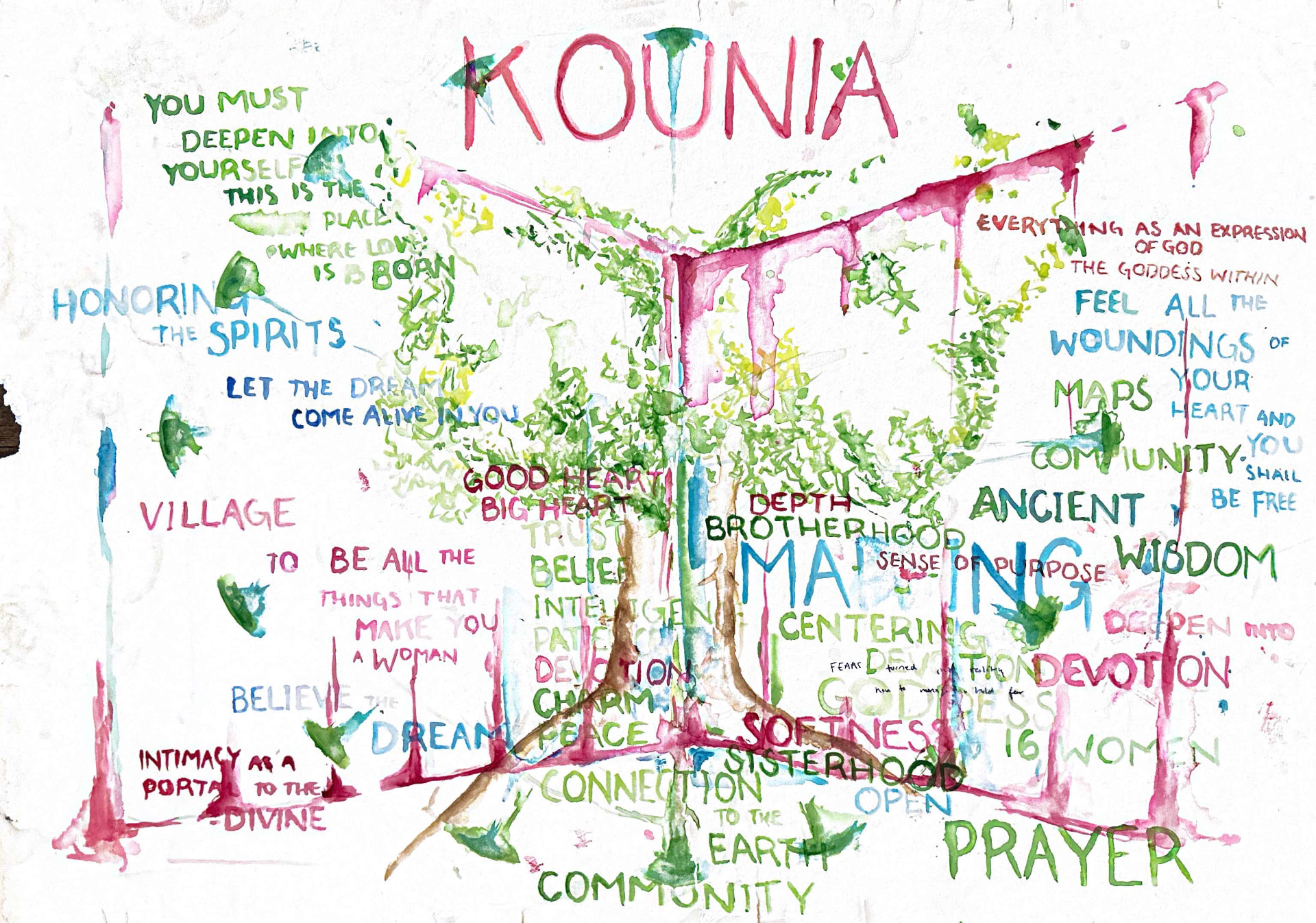 Kounia — Watercolor and ink on paper